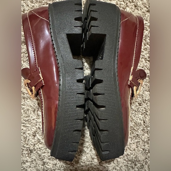 SCARPA Women’s Burgundy Chunky Platform Loafers Horsebit Lug Sole – Size 8 - Picture 3 of 5